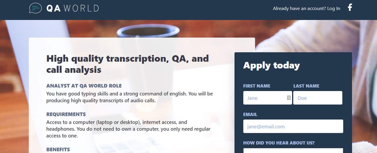 QA World best transcription online jobs